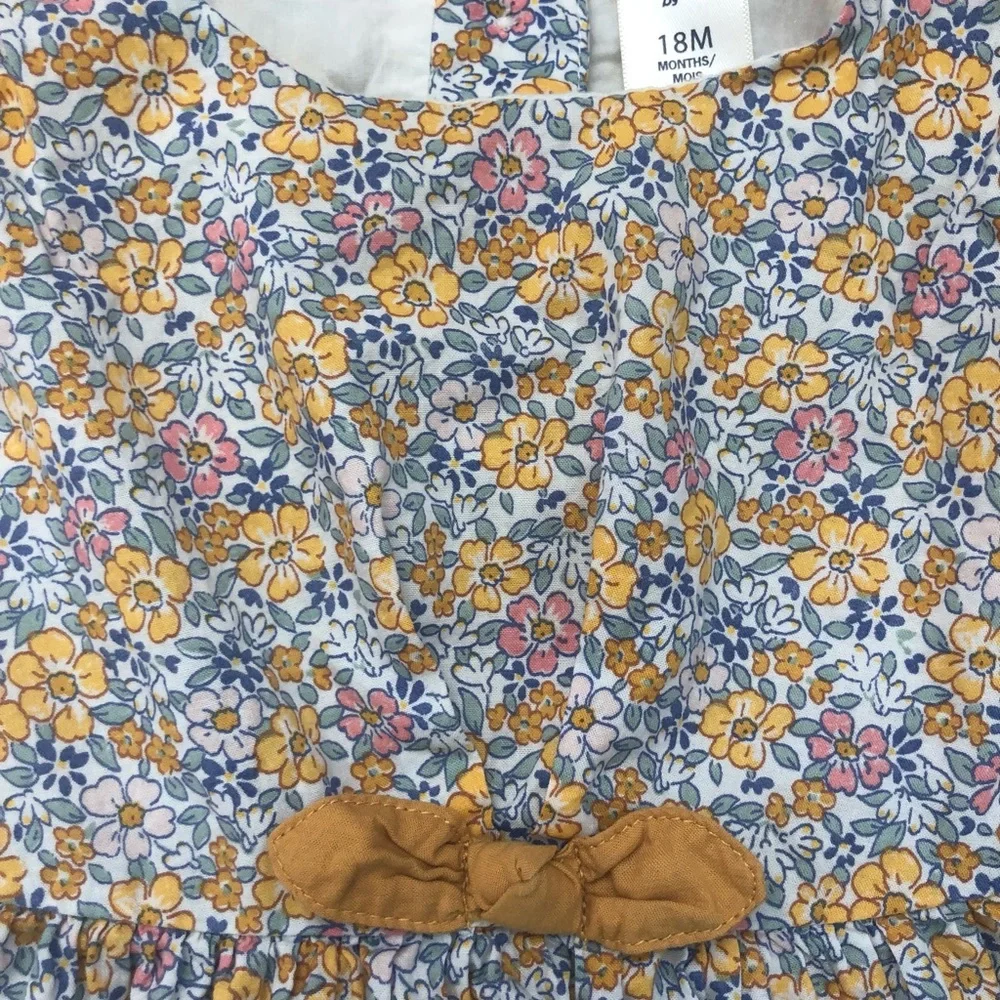 Oshkosh B’gosh 12-18 month floral dress‎ with yellow bow
